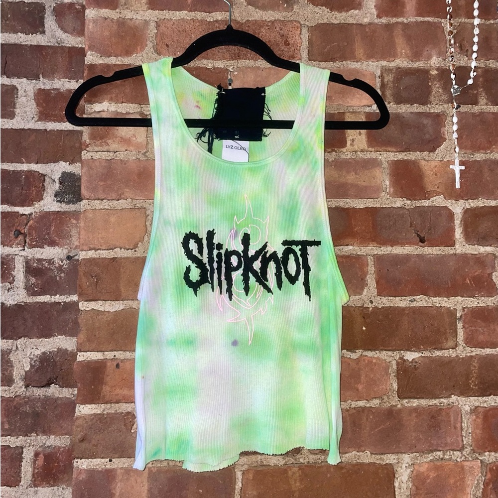 Vintage Slipknot Neon Crop Rib tank